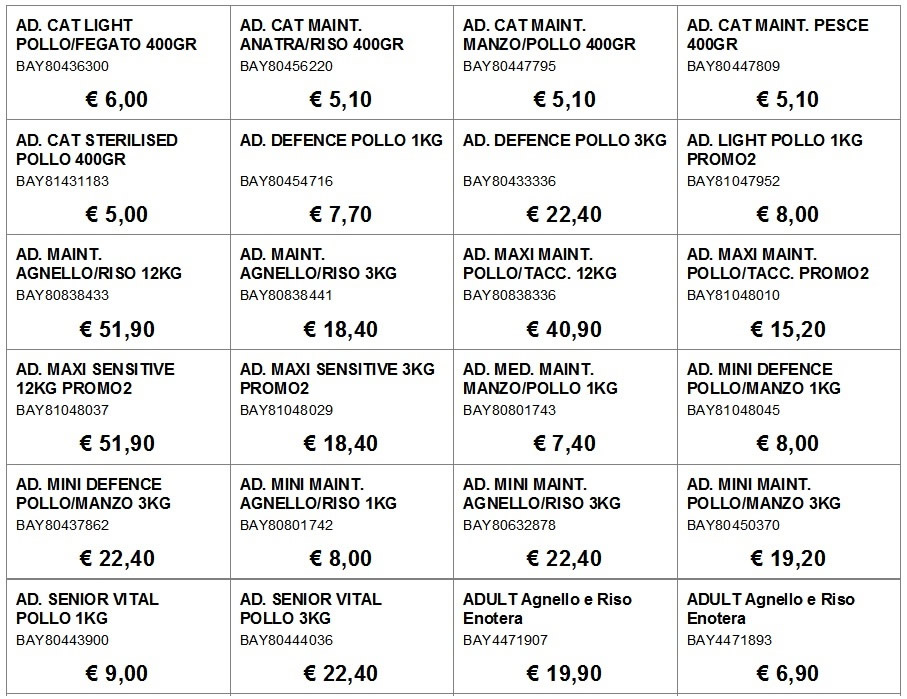 stampa ed aggiornamento etichette scaffali